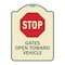 Signmission Designer Series-Stop Gates Open Toward Vehicle Tan & Green Heavy-Gauge Alum, 24" x 18", TG-1824-9884 A-DES-TG-1824-9884 - alternate 1